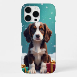 Funda Para iPhone 16 Pro Max Cajas de regalo de cachorros nevados Protección di