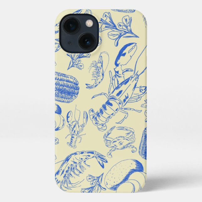 Funda Para iPhone Cajun Seafood Boil - Arte de Comida Costera del Su (Reverso )