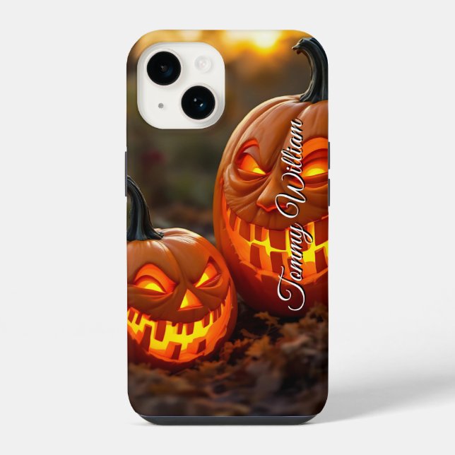 Funda Para iPhone Calabaza clásica de Halloween (Reverso )