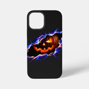 Funda Para iPhone 12 Mini Calabaza de Halloween Cósmica Glowing con Desgarro