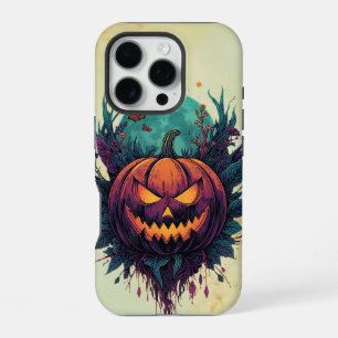 Funda Para iPhone 16 Pro Calabaza espeluznante bajo la luna llena