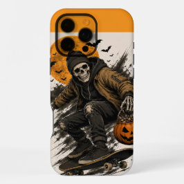 Funda Para iPhone 16 Pro Max Calabaza Esqueleto de Patinaje Grunge Vintage