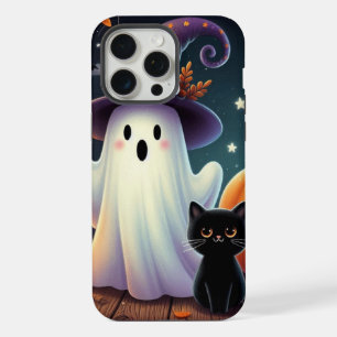 Calabaza, gato y fantasma de Halloween.