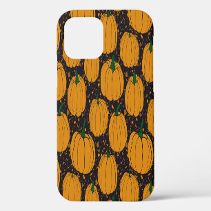 Funda Para iPhone 12 Calabazas de Terrazzo, patrón de cosecha otoño.
