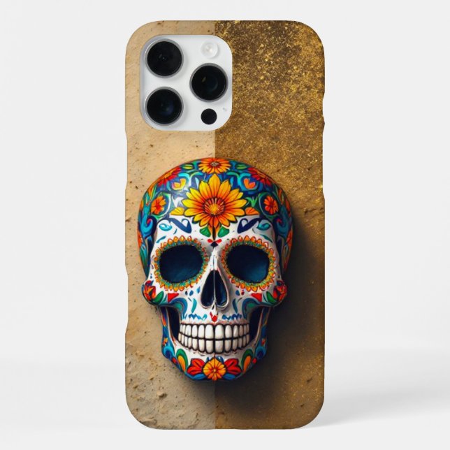 Funda Para iPhone Calavera animada de azúcar (Reverso )