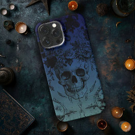 Funda Para iPhone 13 Pro Max Calavera azul y floral