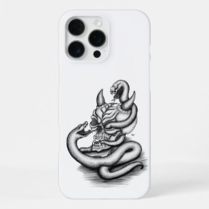 Funda Para iPhone 16 Pro Max Calavera - Cabeza de diablo con serpiente
