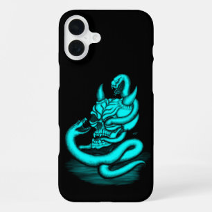 Funda Para iPhone 16 Plus Calavera - Cabeza de diablo con serpiente