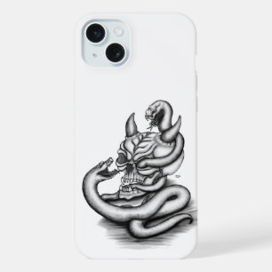 Calavera - Cabeza malvada con serpiente
