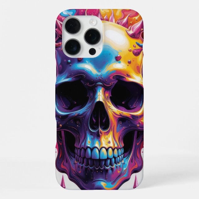 Funda Para iPhone Calavera colorida (Reverso )