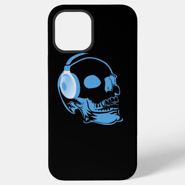 Funda Para iPhone Calavera con auriculares (Reverso )