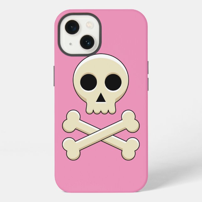 Funda Para iPhone Calavera con huesos (Reverso )