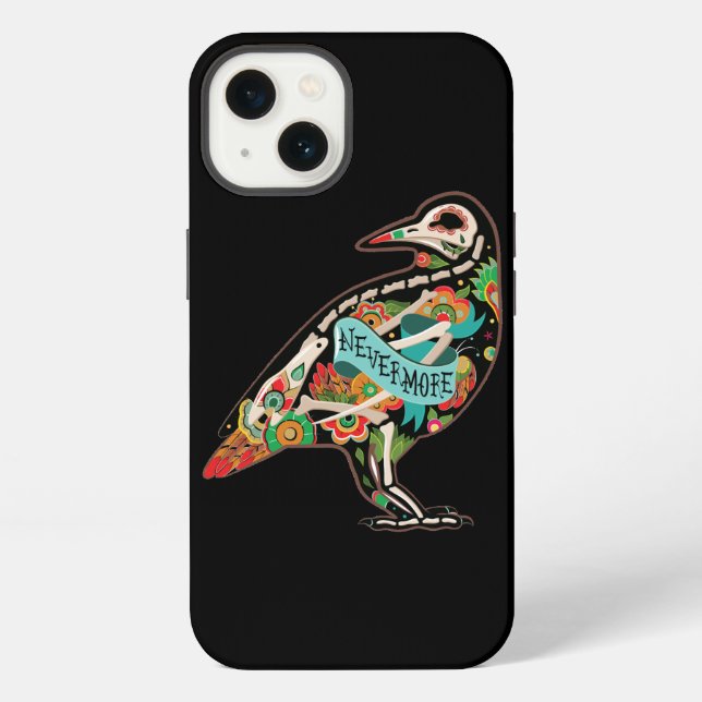 Funda Para iPhone Calavera de Cuervo Nevermore (Reverso )