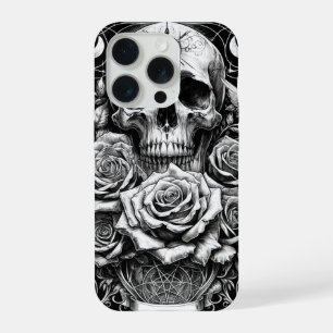 Calavera de Pentáculo Rosas y Cráneo Arte Tarot