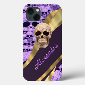 Calavera gótica morada personalizada