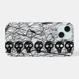 Funda para iPhone Calavera Negro Rascado