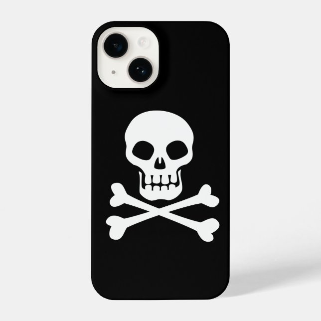Funda Para iPhone Calavera pirata y encrucijada (Reverso )