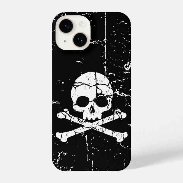 Funda Para iPhone Calavera rota y huesos cruzados (Reverso )