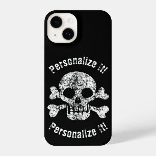 Funda Para iPhone 14 Calavera y huesos cruzados gastados