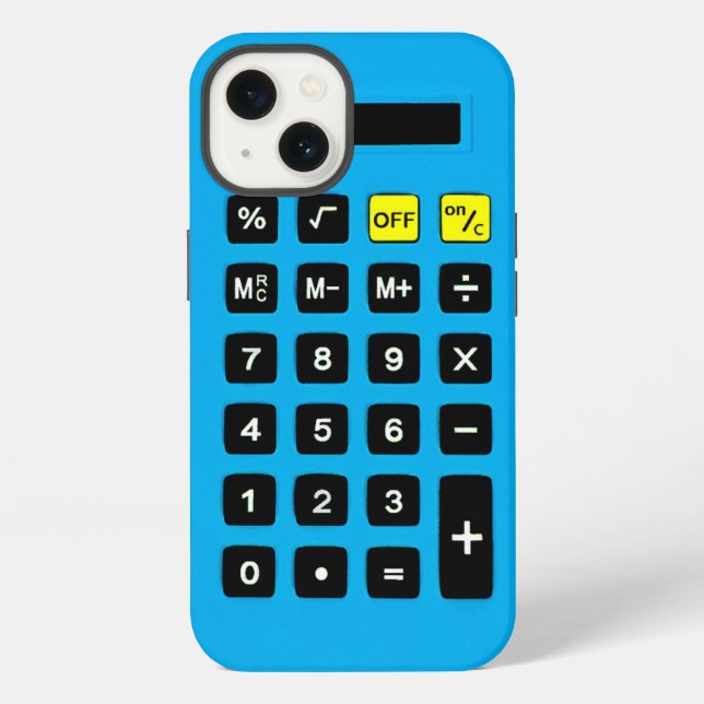 Funda Para iPhone Calculadora azul con teclado (Reverso )