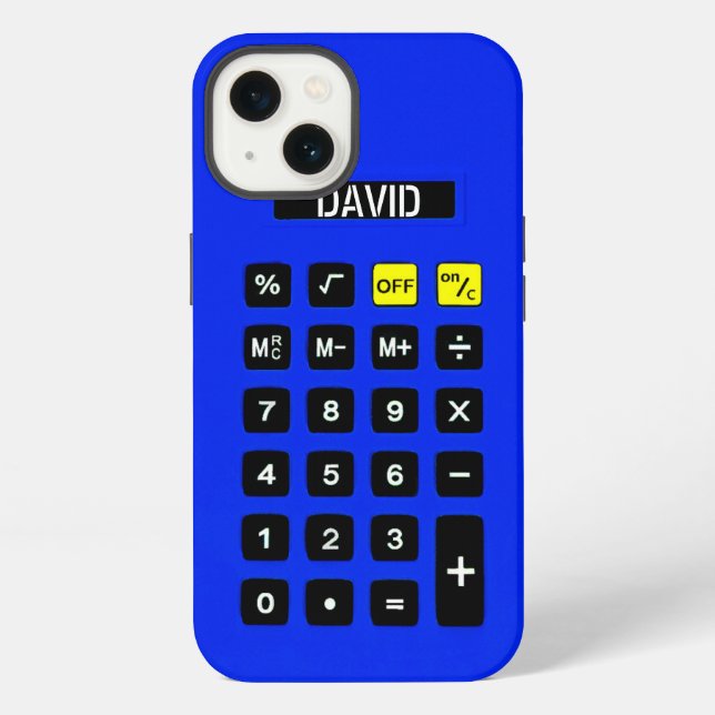 Funda Para iPhone Calculadora azul con teclado    (Reverso )