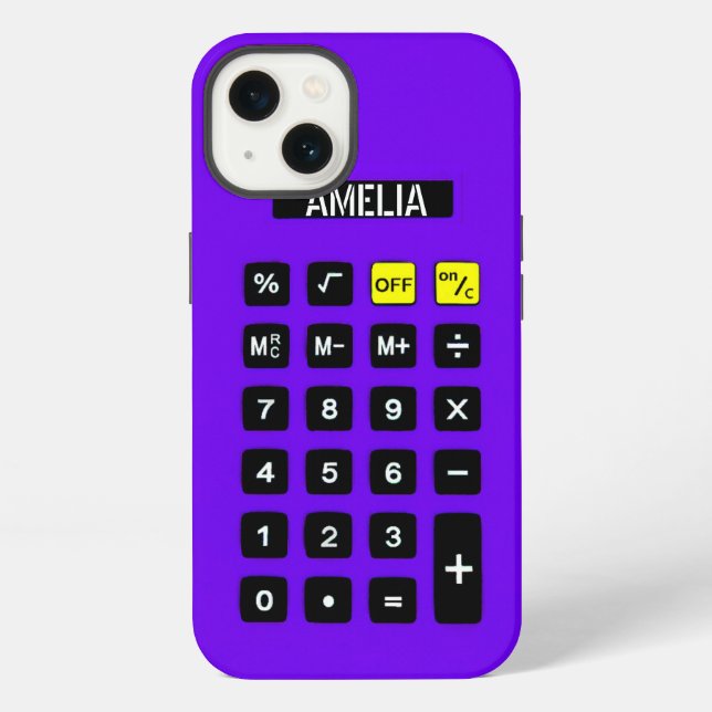 Funda Para iPhone Calculadora morada con teclado     (Reverso )