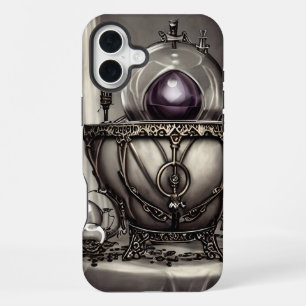 Funda Para iPhone 16 Plus Caldero Ornato Plateado con Bola de Cristal Púrpur