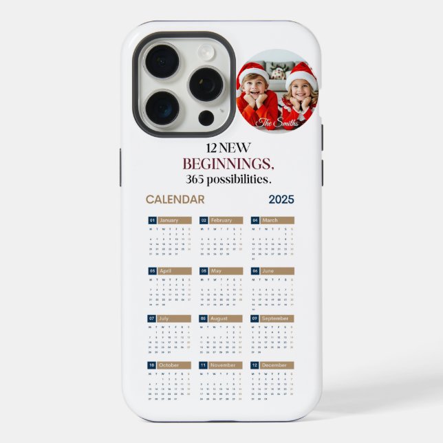 Funda Para iPhone Calendario personalizado 2025 (Reverso )