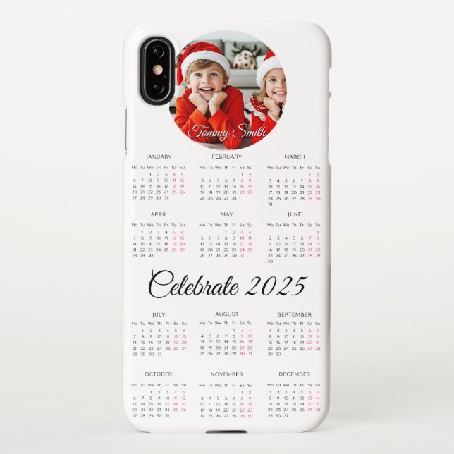 Funda Para iPhone Calendario personalizado 2025 (Reverso)