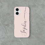 Caligrafía de guiones de corazón Rubor rosa<br><div class="desc">Guión moderno y lindo con corazones.</div>