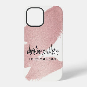 FUNDA PARA iPhone 12 PRO CALIGRAFÍA ELEGANTE DE ROSA ORO ROSADO DE PINCELAD