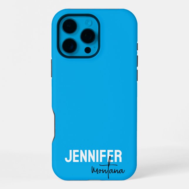 Funda Para iPhone Caligrafía Elegante Llanura Añadir nombre propio (Reverso )
