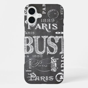 Funda Para iPhone 16 Plus Caligrafía tipográfica París Francia Torre Eiffel