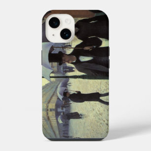 Funda Para iPhone 14 Calle de París en día lluvioso por Gustave Cailleb