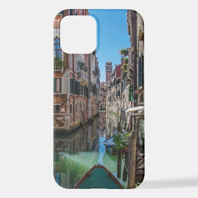 Funda Para iPhone Calle estrecha con canal en Venecia (Reverso )