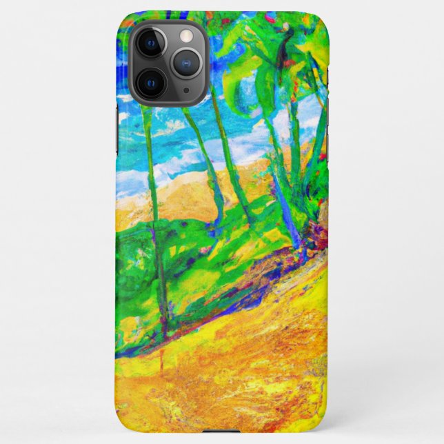 Funda Para iPhone Calle tranquila junto a la playa (Reverso)