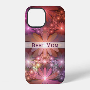 Funda Para iPhone 12 Cama De Flores Brillante Resumen Arte Fractal Mejo