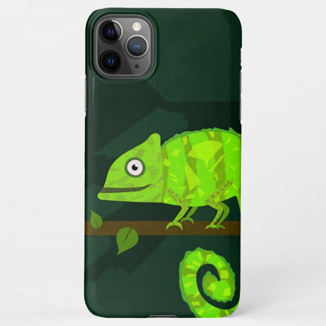 Funda Para iPhone Camaleón lindo verde (Reverso)