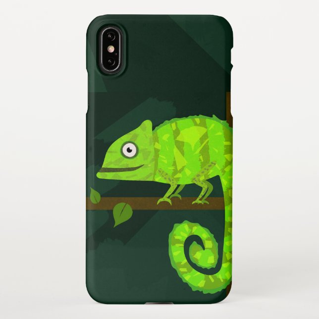 Funda Para iPhone Camaleón lindo verde (Reverso)