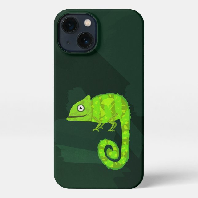 Funda Para iPhone Camaleón lindo verde (Reverso )
