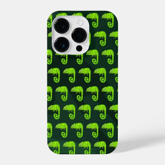 Funda Para iPhone Camaleón lindo verde (Reverso )