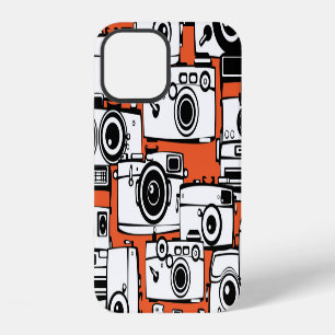 Funda Para iPhone 12 Cámaras de cine antiguas, patrón sin fisuras.