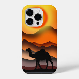 Funda Para iPhone 14 Pro Camello al atardecer desierto