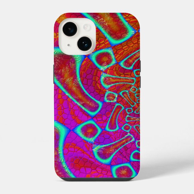 Funda Para iPhone Caminando sobre el sol psicodélico 3D (Reverso )