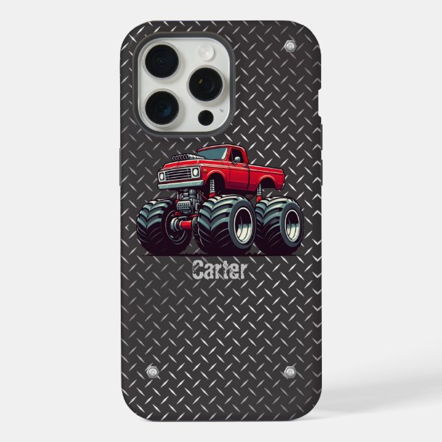 Funda Para iPhone Camión monstruo rojo (Reverso )