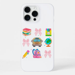 Funda Para iPhone 16 Pro Max Camisa de la Escuela Coquette, Regreso a la Escuel