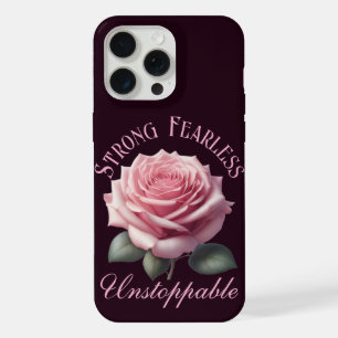 Camiseta Strong Fearless Unstoppable & Pink Rose