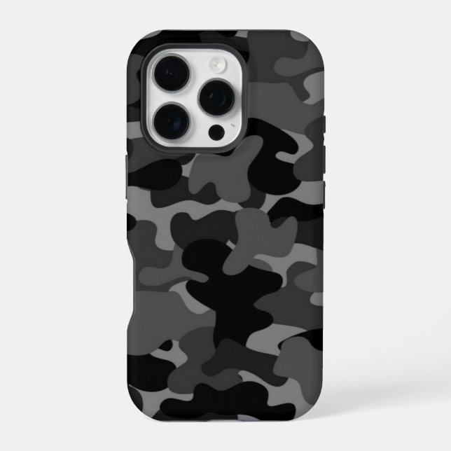 Funda Para iPhone Camo negro gris (Reverso )