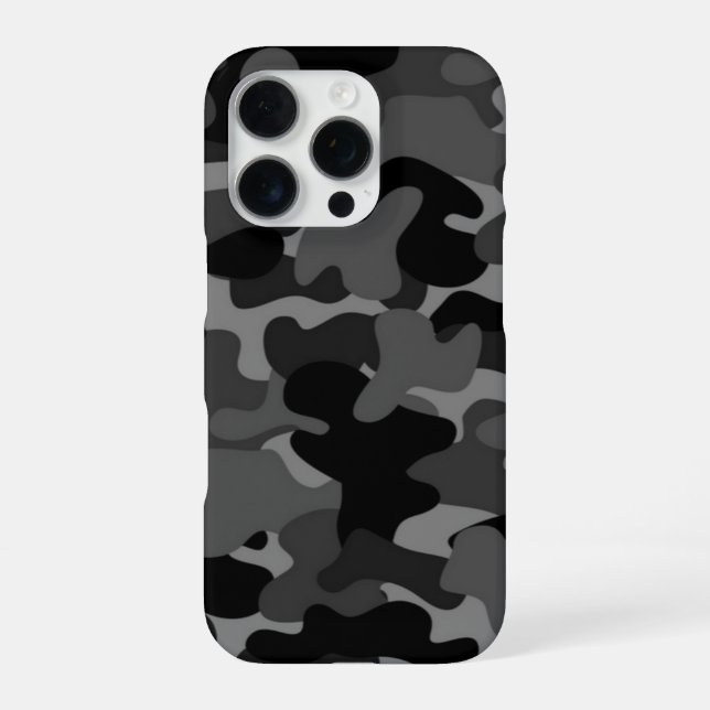 Funda Para iPhone Camo negro gris (Reverso)