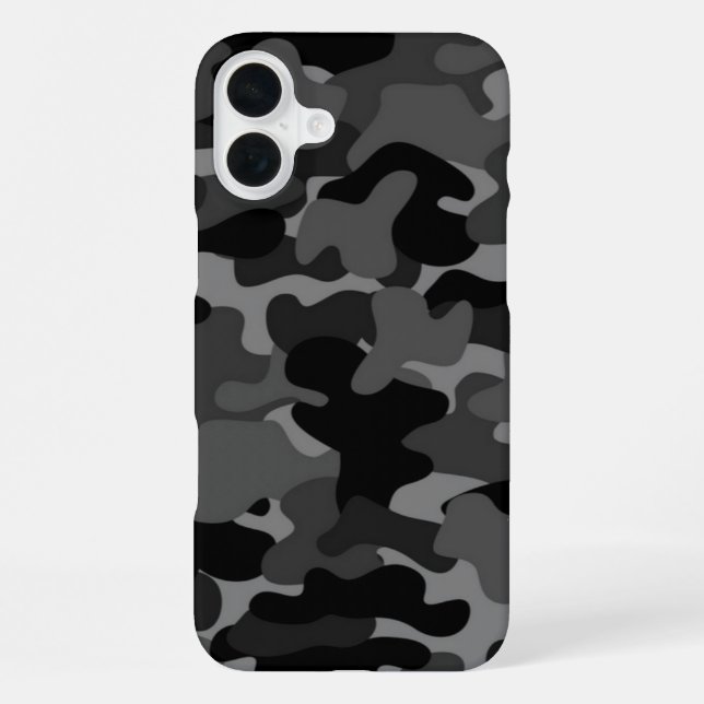 Funda Para iPhone Camo negro gris (Reverso )